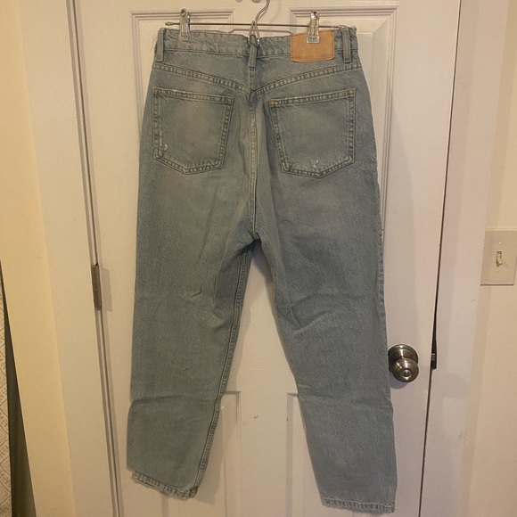 Zara Light Blue Ripped High Rise Jeans - Picture 3 of 4